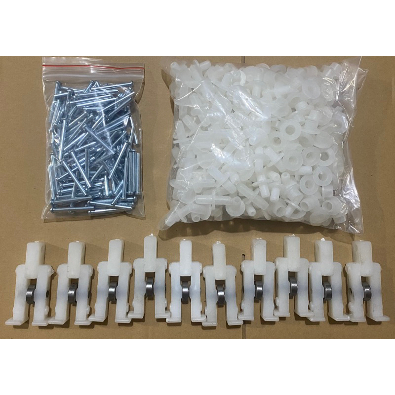 COMBO SỬA CHỮA CỬA XẾP ĐÀI LOAN CƠ BẢN (Đinh 0,5Kg + Nhựa 0,5Kg + 10 Bánh xe)