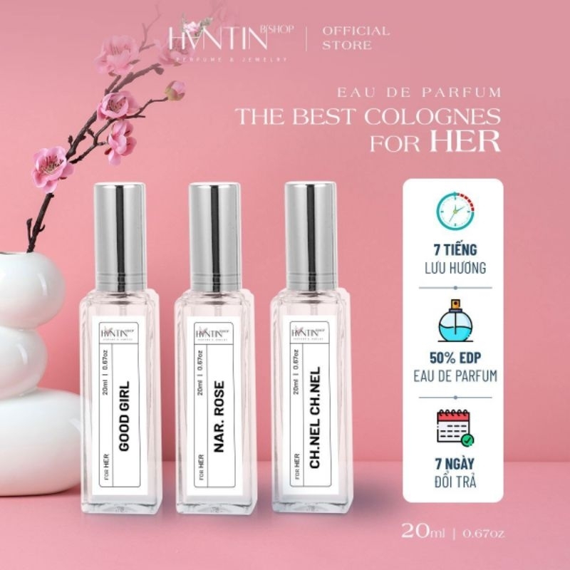 Nước hoa tinh dầu HANTINB'SHOP PERFUME & JEWELRY dành cho Nữ hương thơm dịu dàng nữ tính 20ml