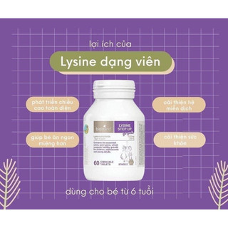 Viên uống lysine step Bio island Úc - 6-24 tuổi 60v