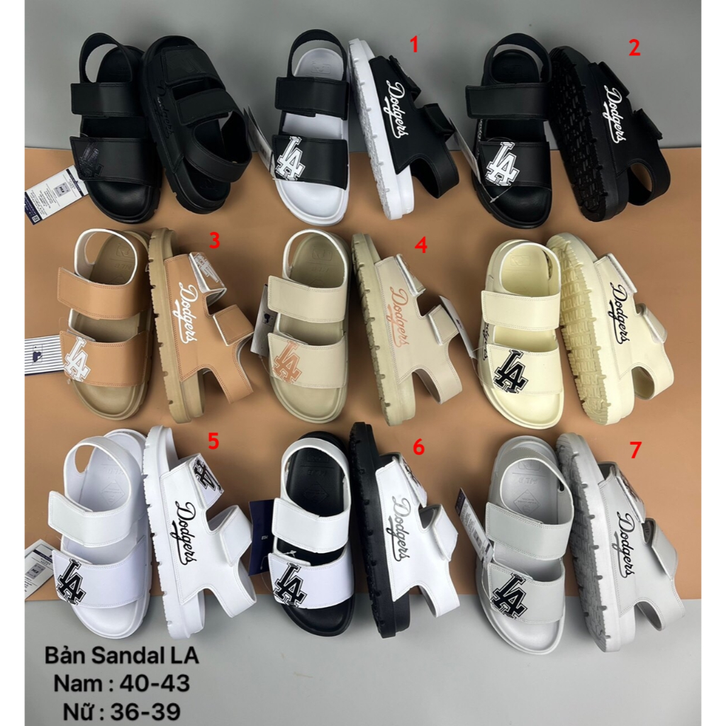 Giày Sandal 𝐌𝐋𝐁 -Hộp + Lùi 1 size- xăng đan mlb-La thể thao nam nữ unisex hottrend, in nét hàn quốc, đế api bền và bám