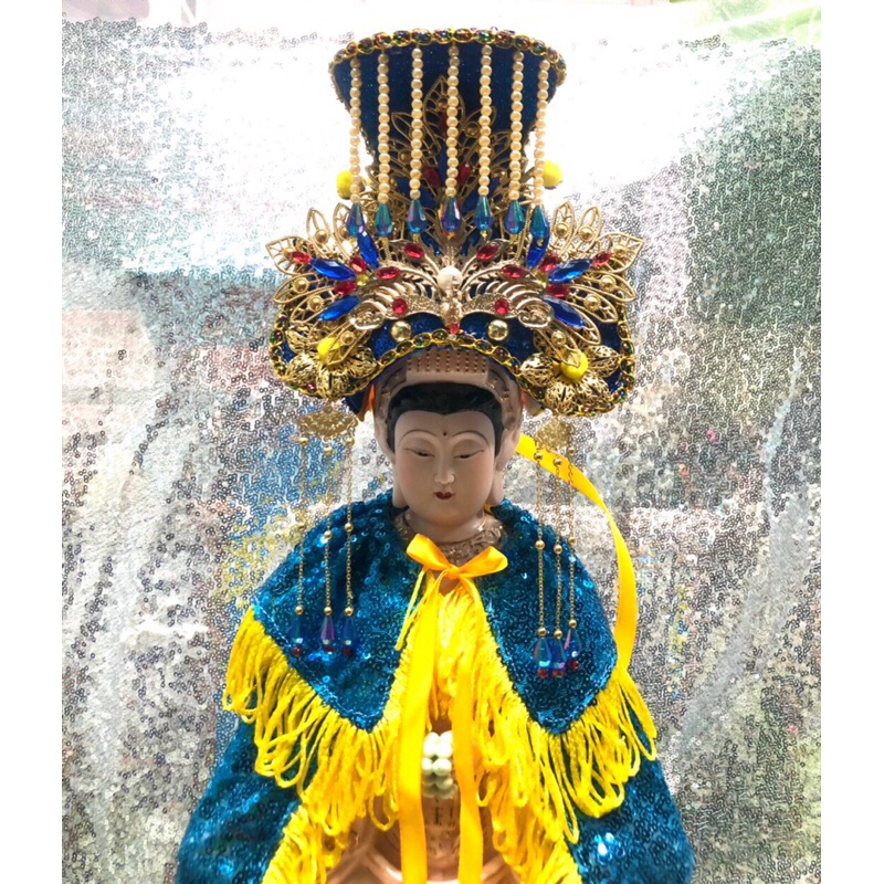 Áo Mão 5 Và Ngủ Hành Cửu  Thiên Huyền Nữ, Thiên Mẫu dành cho tượng cao 30-40cm