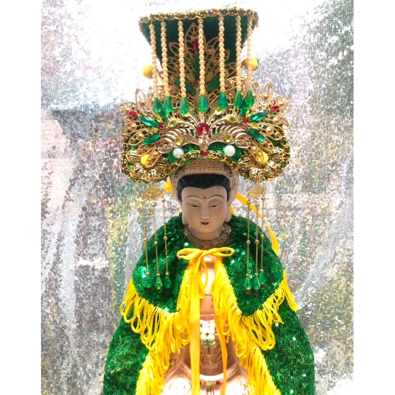 Áo Mão 5 Và Ngủ Hành Cửu  Thiên Huyền Nữ, Thiên Mẫu dành cho tượng cao 30-40cm