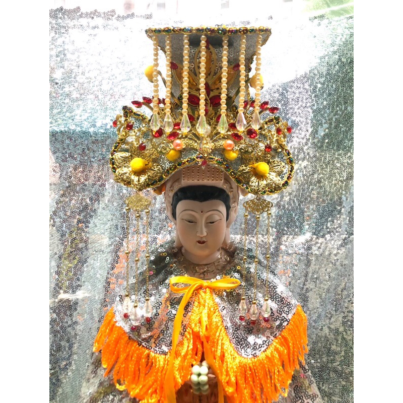 Áo Mão 5 Và Ngủ Hành Cửu  Thiên Huyền Nữ, Thiên Mẫu dành cho tượng cao 30-40cm