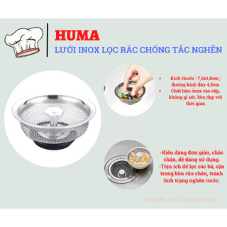 Dụng cụ lọc rác bồn rửa chén inox có núm cầm thông minh chống tắc nghẽn cống - hm417