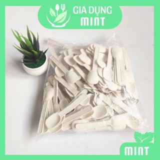  Bịch 1 Kg Muỗng nhựa sữa chua- muỗng xôi màu trắng sữa dùng một lần 