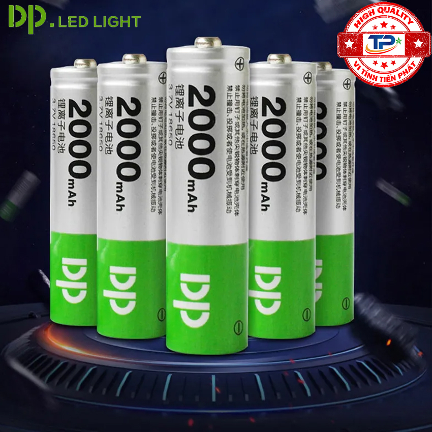 Vỉ 4 Viên Pin Sạc 18650 3.7V 2000mAh Thương Hiệu DP DP-Li01 hàng chuẩn cao cấp