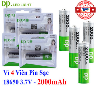 Vỉ 4 Viên Pin Sạc 18650 3.7V 2000mAh Thương Hiệu DP DP-Li01 hàng chuẩn cao cấp