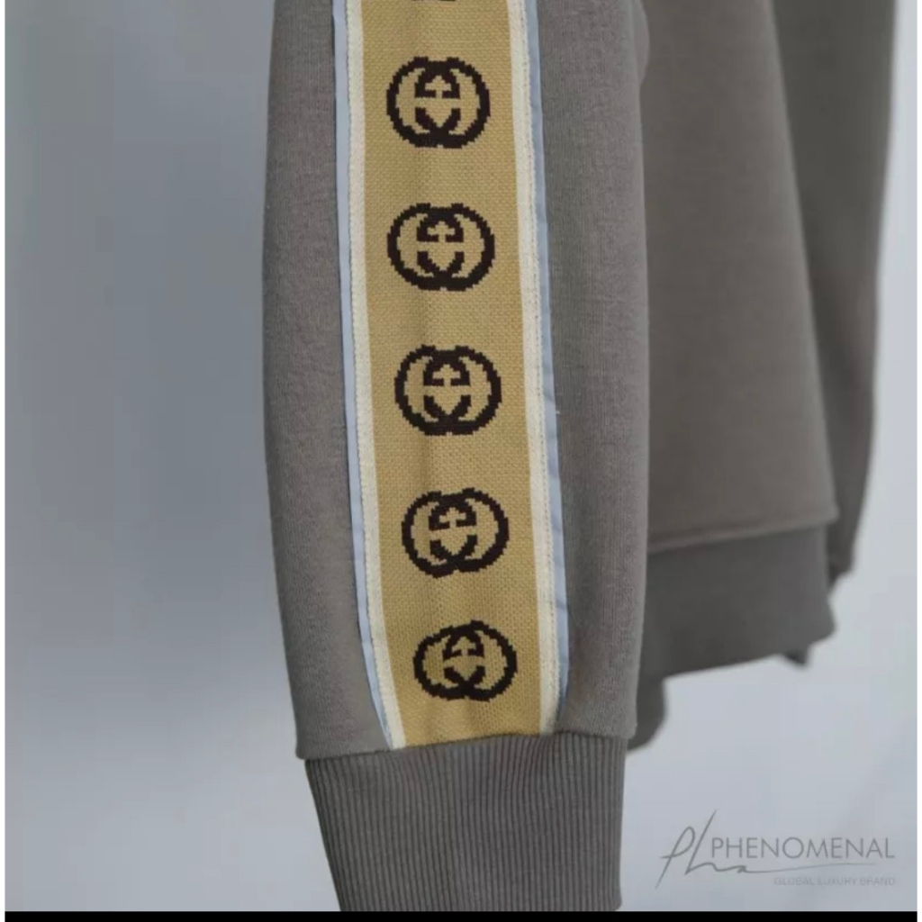 Áo khoác hoddie gucci chất nỉ lót lông ấm áp-áo khoác gucci cánh tay phối sọc thêu chất lượng
