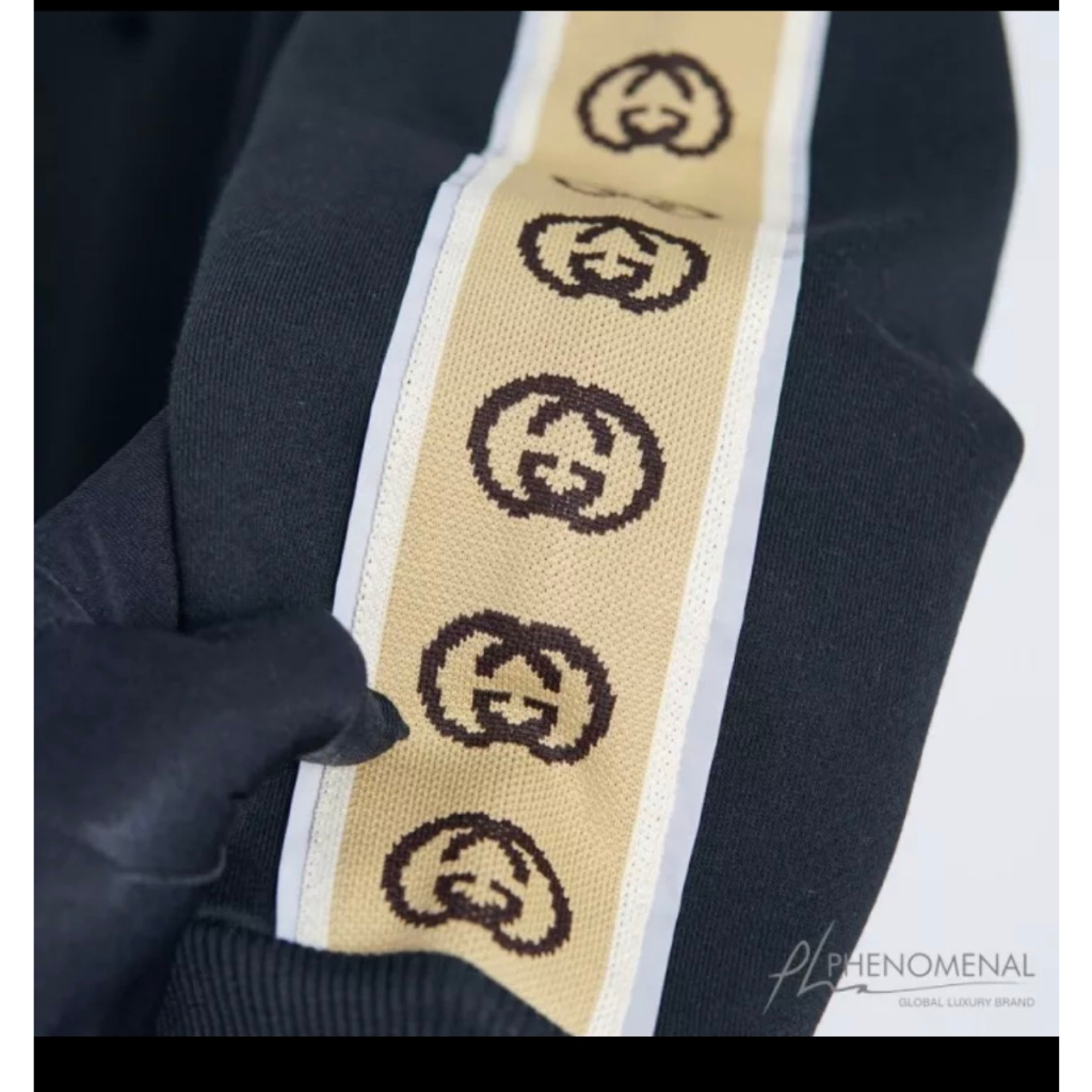 Áo khoác hoddie gucci chất nỉ lót lông ấm áp-áo khoác gucci cánh tay phối sọc thêu chất lượng