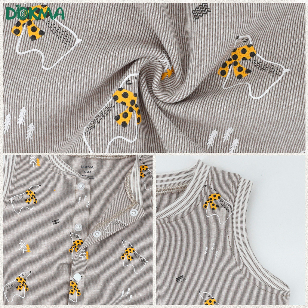 DA1860 Áo gile cài giữa thu đông DOKMA cotton dày vừa