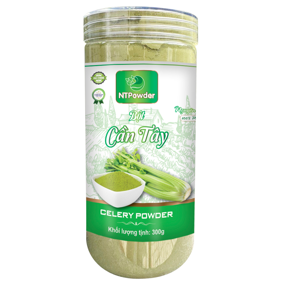 Bột Cần Tây sấy lạnh nguyên chất NTPowder hộp 300gr / túi 100gr / hũ 60gr / hộp 20 gói x 3gr - Nhất Tín Food