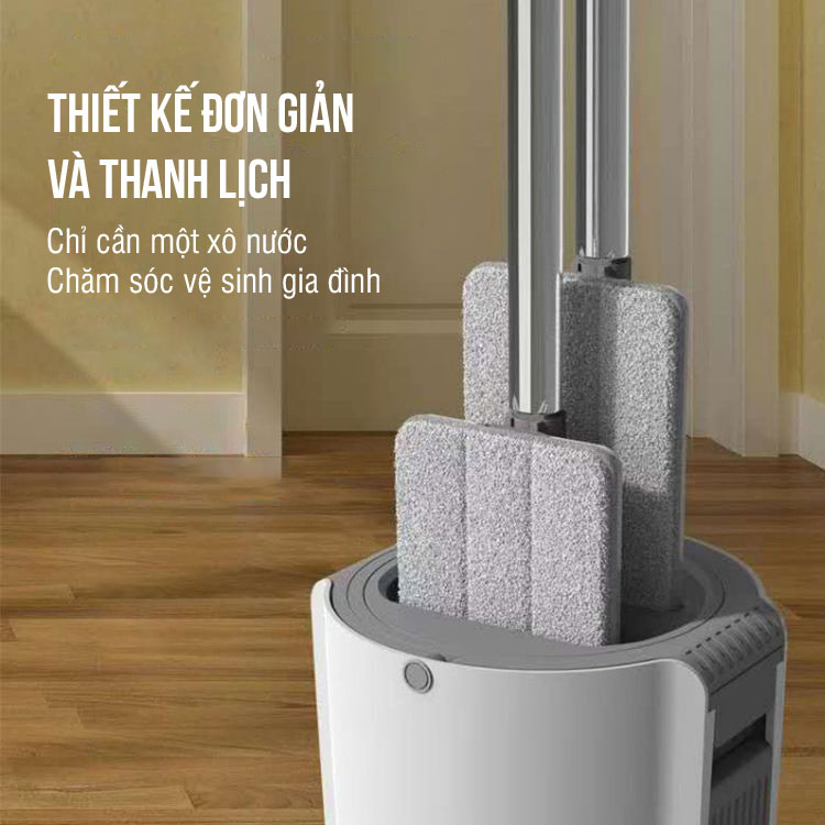 Chổi lau nhà tự vắt thông minh Lusen KN33A, cây lau nhà xoay 360 độ, bộ lau tách nước sạch và khô nhanh chính hãng