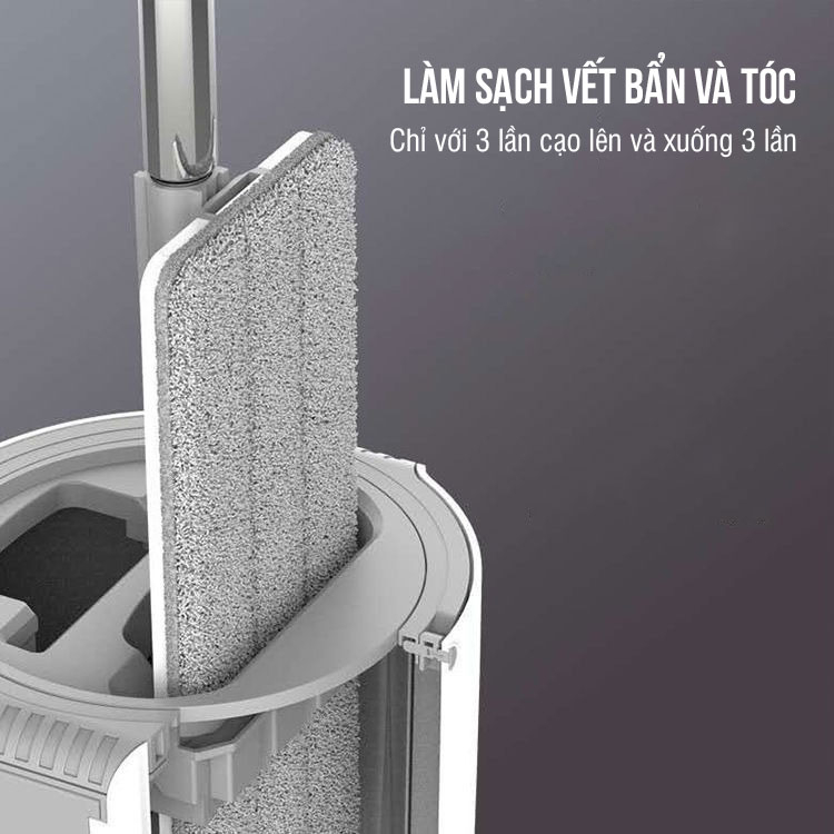 Chổi lau nhà tự vắt thông minh Lusen KN33A, cây lau nhà xoay 360 độ, bộ lau tách nước sạch và khô nhanh chính hãng