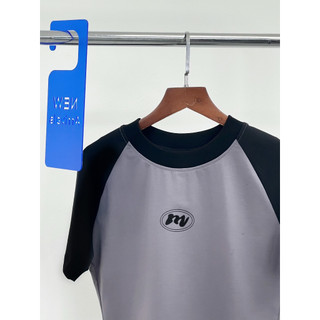 Áo thun xám phối đen - ringer baby tee