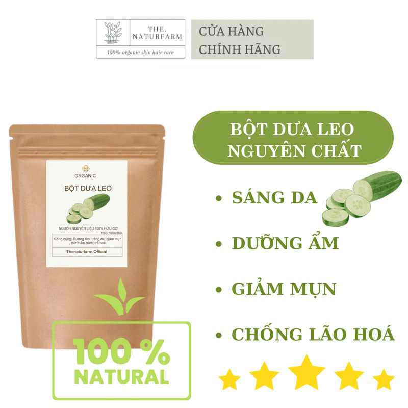 Bột dưa leo nguyên chất đắp mặt naturfarm  dưỡng ẩm, sáng da, giảm mụn, mờ thâm