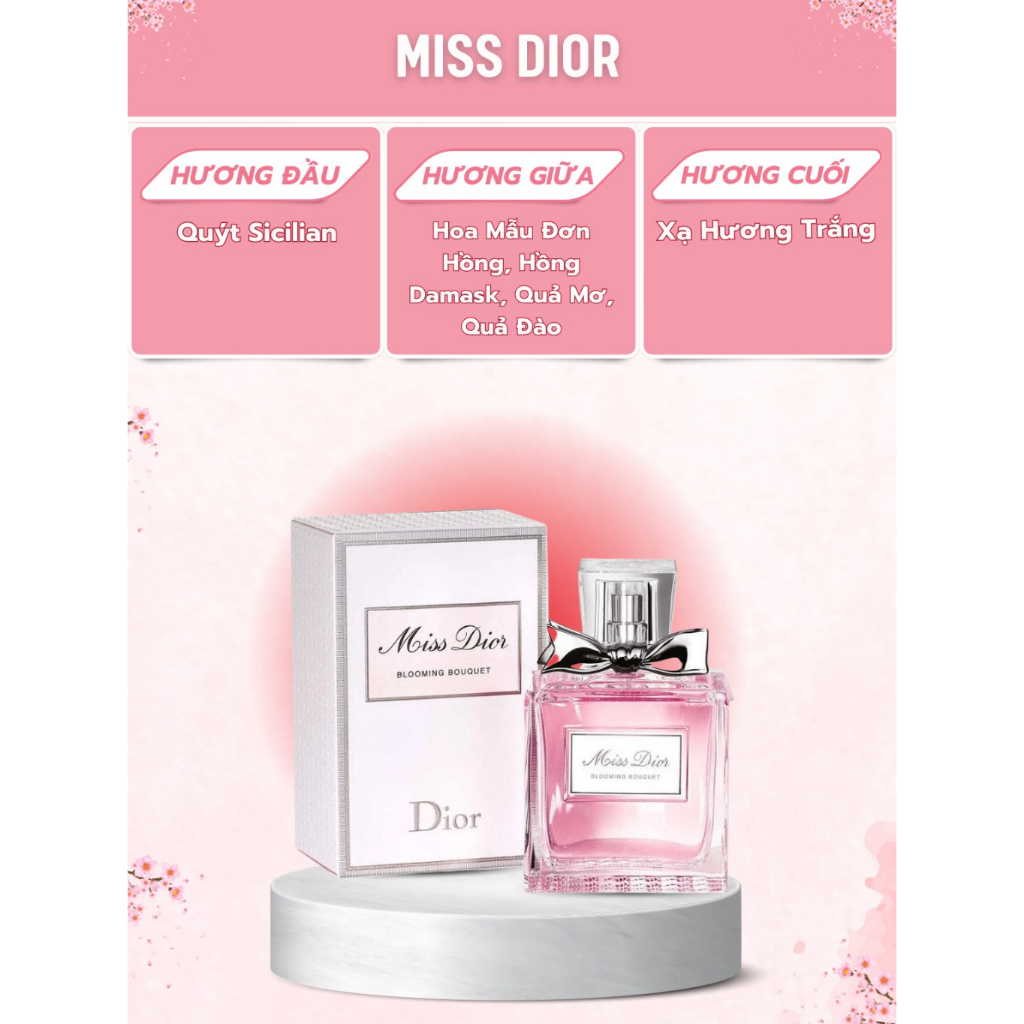 [𝐀𝐮𝐭𝐡] Nước Hoa Nữ Miss Dior Blooming Bouquet Edt Nữ tính, Dịu dàng, Tươi trẻ Mùi Hương Yêu Thích Của Jisoo | BigBuy360 - bigbuy360.vn
