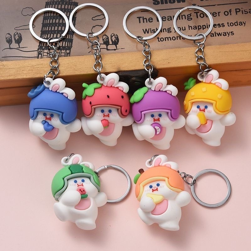 Móc khóa con vật đội mũ đáng yêu làm quà tặng