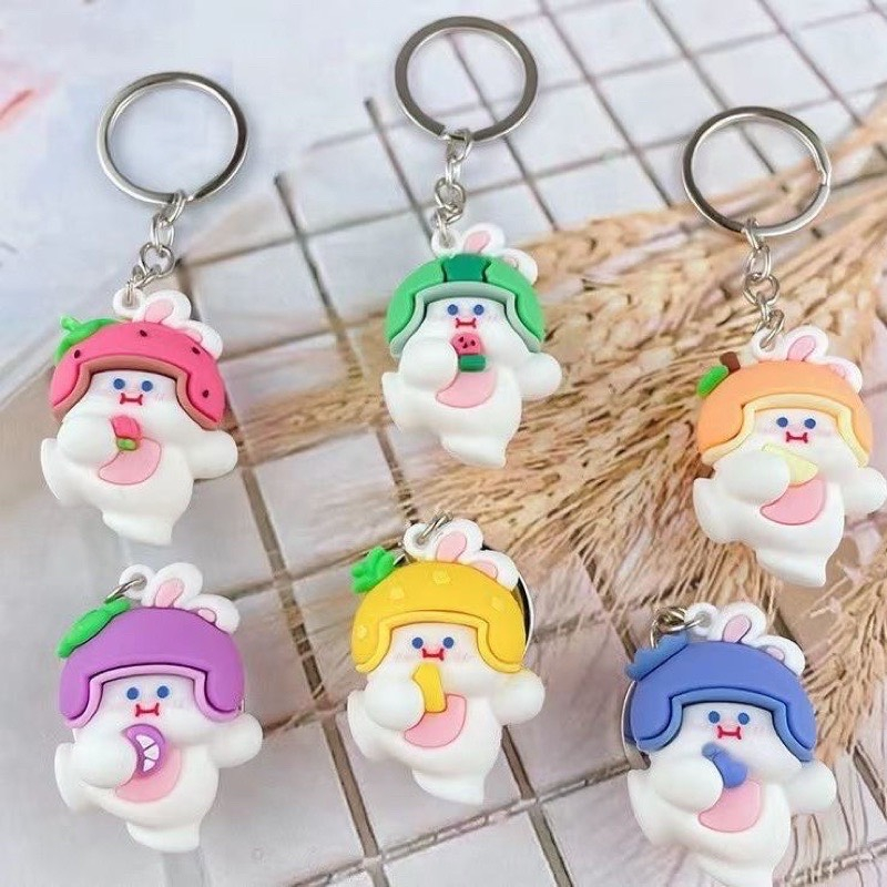 Móc khóa con vật đội mũ đáng yêu làm quà tặng