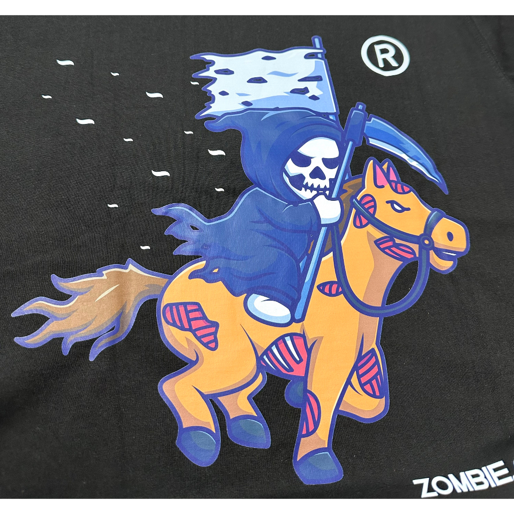Áo thun Zombie Club x PAMIN Death And Horse vải thun cotton 100% định lượng 250gsm ZB010