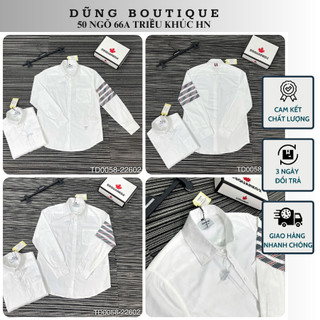 Sơ mi nam thombrowne thêu kẻ viền cánh tay siêu đẹp - áo sơ mi thombrowne nam thêu tag cao cấp