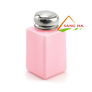 Lọ đựng cồn chống tĩnh điện 180ml màu hồng - chai đựng aceton sơn móng tay