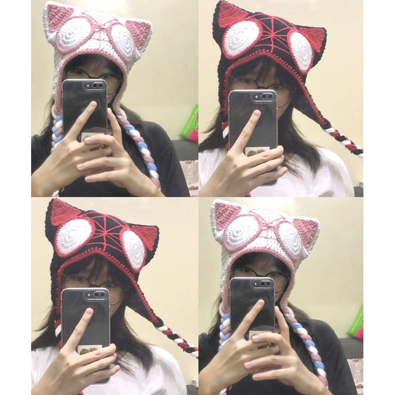MŨ LEN MÈO NGƯỜI NHỆN SPIDERMAN | SPIDERCAT BEANIE PHONG CÁCH THỜI TRANG