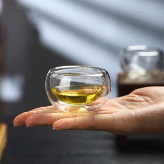 chén trà thuỷ tinh tròn 2 lớp