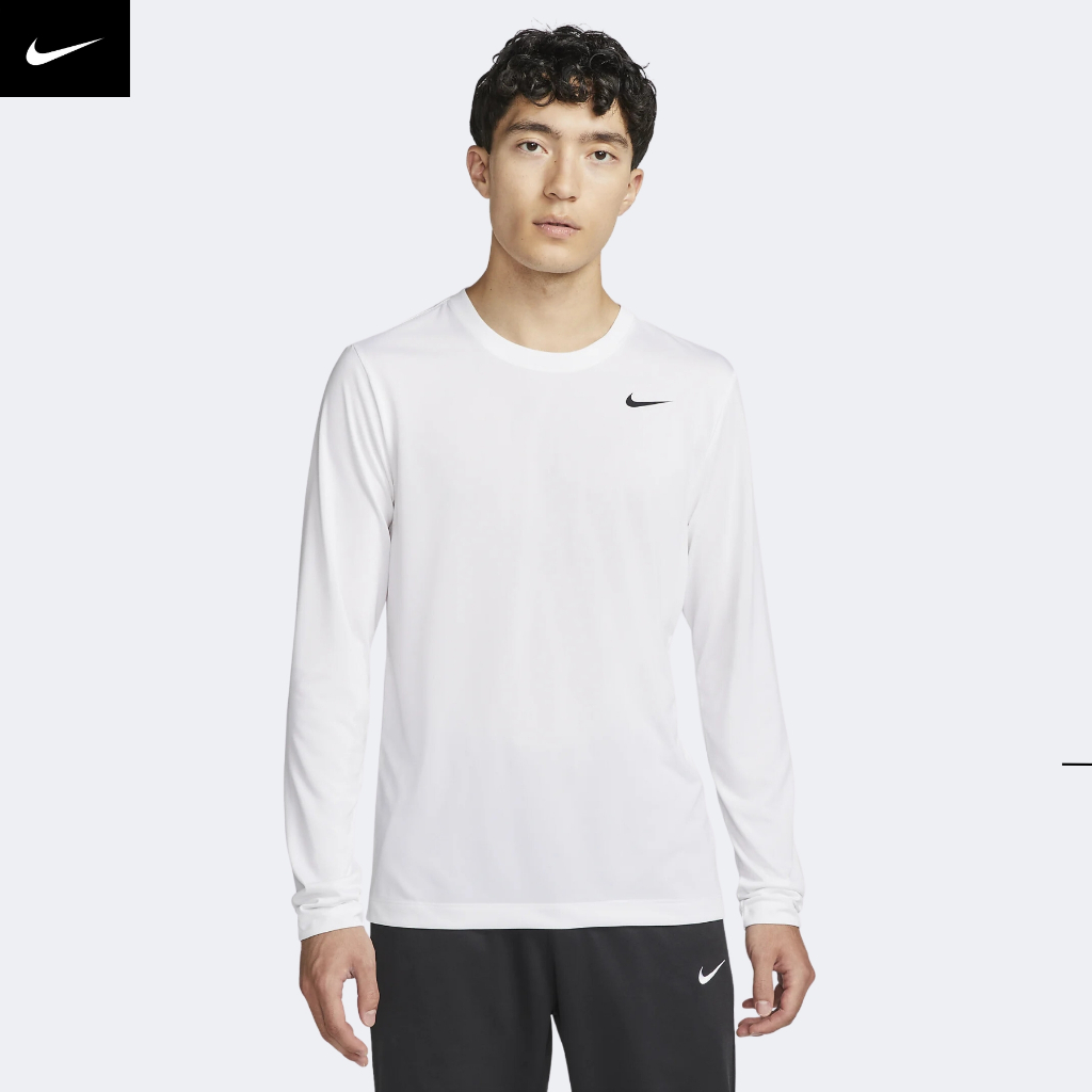 NIKE CHÍNH HÃNG - Áo thun thể thao nam Nike Dri-FIT Men's Long-Sleeve Training T-shirt Authentic - White