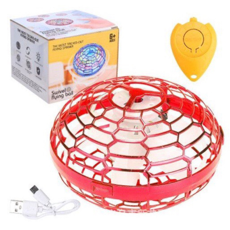 Bóng Bay UFO Quả Cầu Ma Thuật Phát Sáng Lơ Lửng Có Đèn Nhấp Nháy Nhiều Màu Sắc