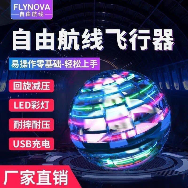 Bóng Bay UFO Quả Cầu Ma Thuật Phát Sáng Lơ Lửng Có Đèn Nhấp Nháy Nhiều Màu Sắc