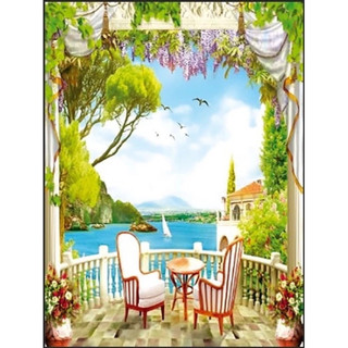 2 buc tranh dán tường theo yêu cầu 60x80 + 75x75