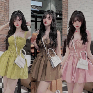 đầm 2 dây babydoll có quần trong -  MẪU HOT TT 91 . thongnhat