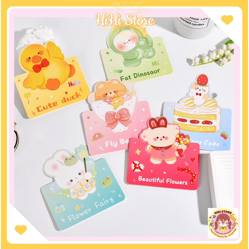 Thiệp Chúc Mừng In Hình Hoạt Hình Dễ Thương Phong Cách Gấp 3D Hàn Quốc Tặng Quà Cho Bé