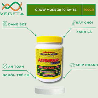 Phân Bón NPK GrowMore 30-10-10  100gr- VEGETASHOP - Chuyên Hoa Cây Kiểng, Phong Lan