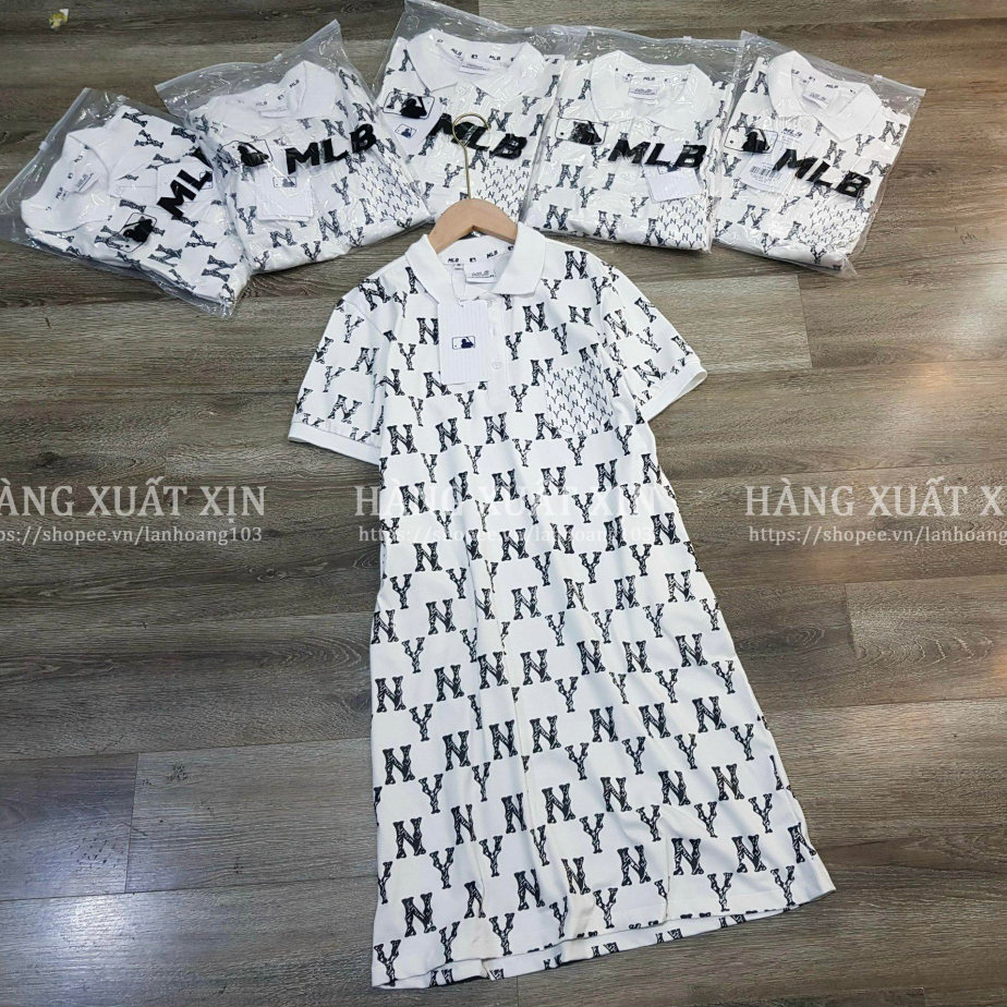 Váy polo M.L.B hàng dư xịn chất cotton cực đẹp họa tiết NY siêu hot