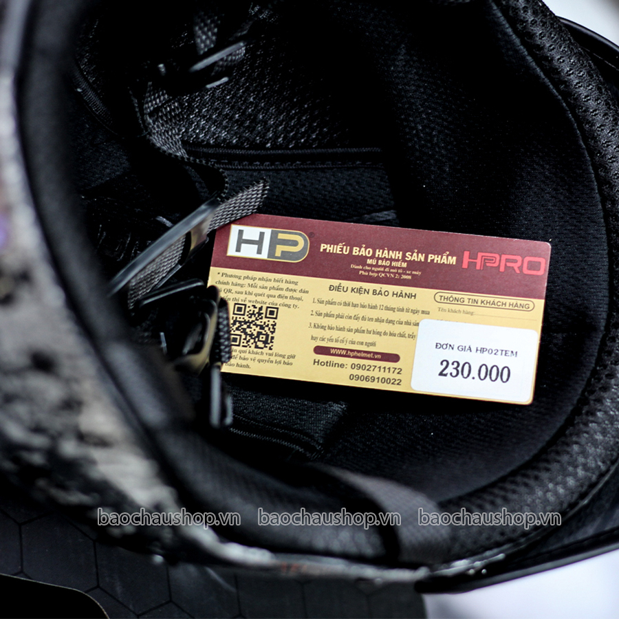 Mũ Bảo Hiểm Sơn Nhúng HPRO HP02B - CHÍNH HÃNG