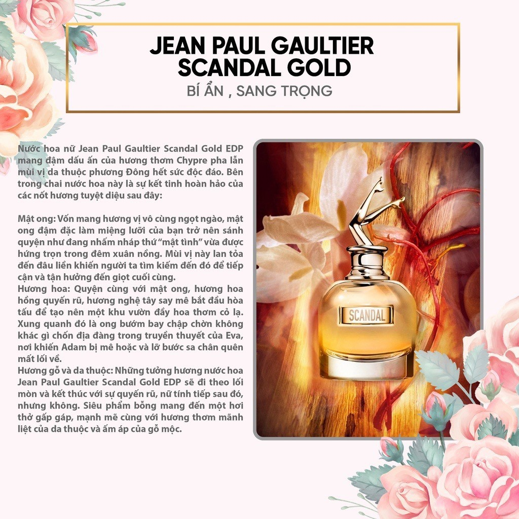 [𝐀𝐮𝐭𝐡] Nước Hoa Nữ Jean Paul Gaultier Scandal Gold Phiên Bản Mới Của Scandal Sang Trọng Quý Phái | BigBuy360 - bigbuy360.vn