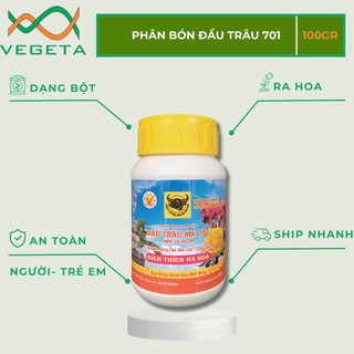 Phân bón NPK Đầu trâu 701 hủ 100gram - VEGETASHOP- Kích Ra Hoa Đầu Trâu, 701 Đầu Trâu- Phân Bón Lá 701