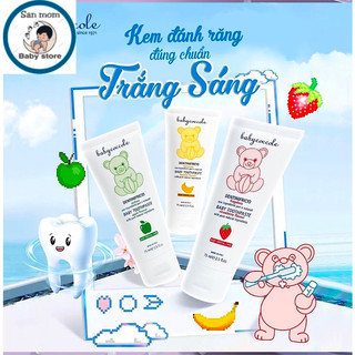 Kem đánh răng babycoccole chính hãng cho bé hương táo, dâu, chuối 75ml / 30ml
