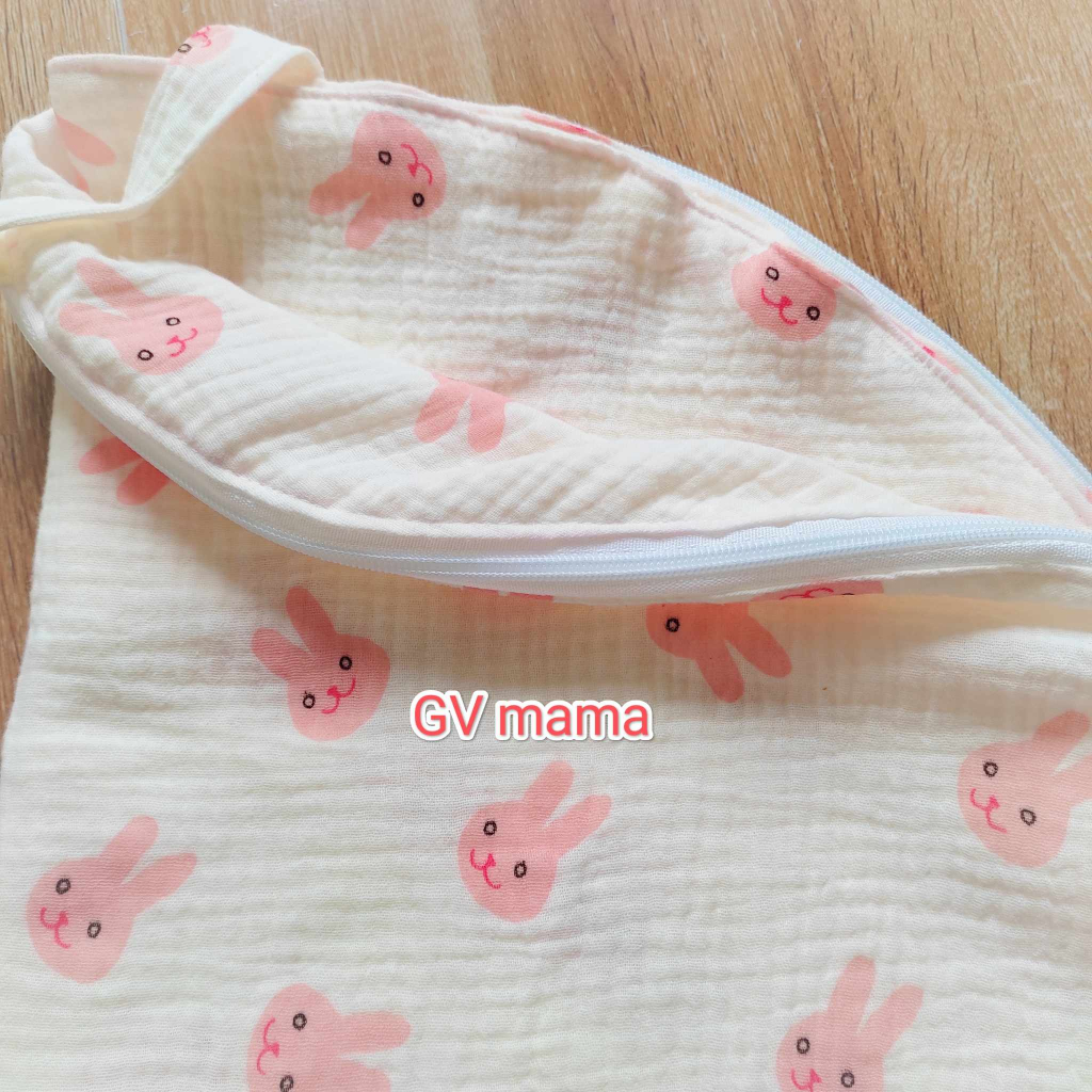 Vỏ bao gối chống trào ngược xô muslin GV mama êm mềm loại đẹp dày dặn, thoáng mát, kích thước 70*70cm, gửi đúng mẫu