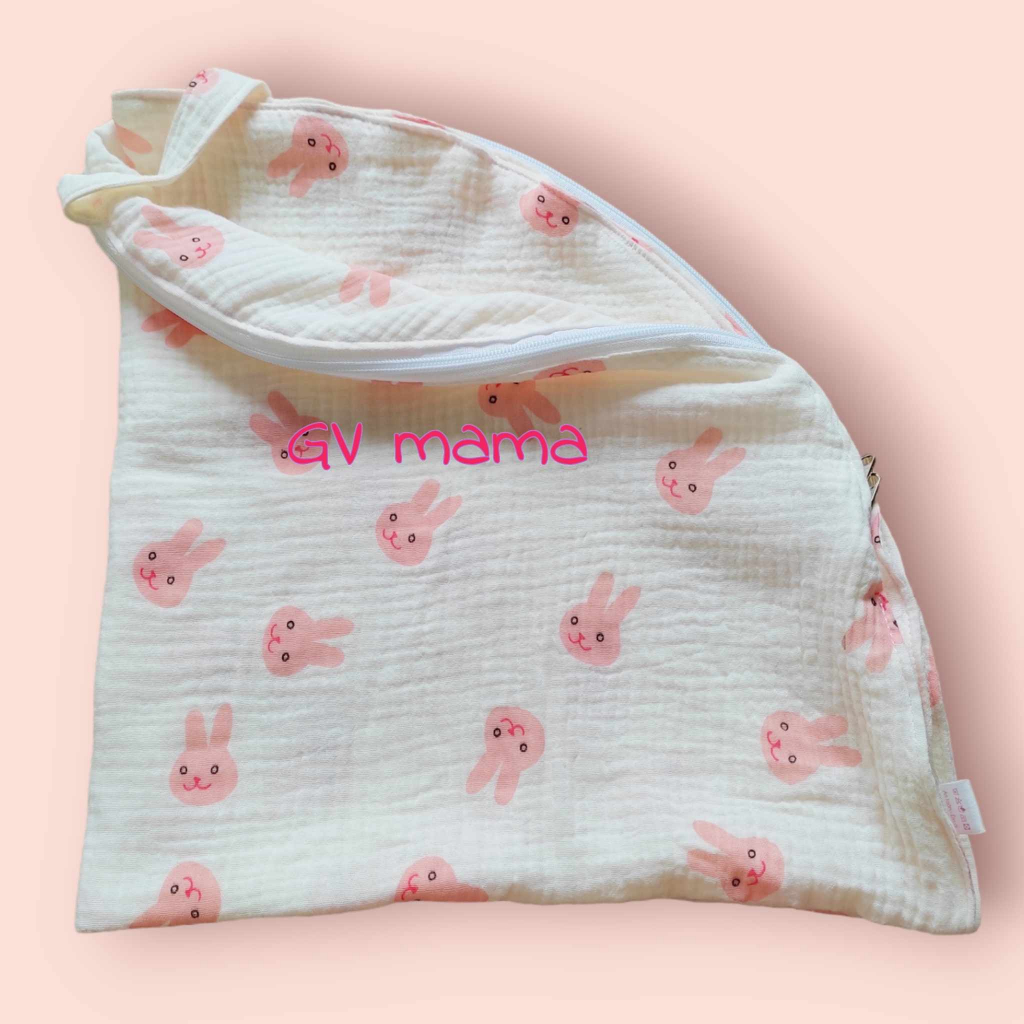 Vỏ bao gối chống trào ngược xô muslin GV mama êm mềm loại đẹp dày dặn, thoáng mát, kích thước 70*70cm, gửi đúng mẫu
