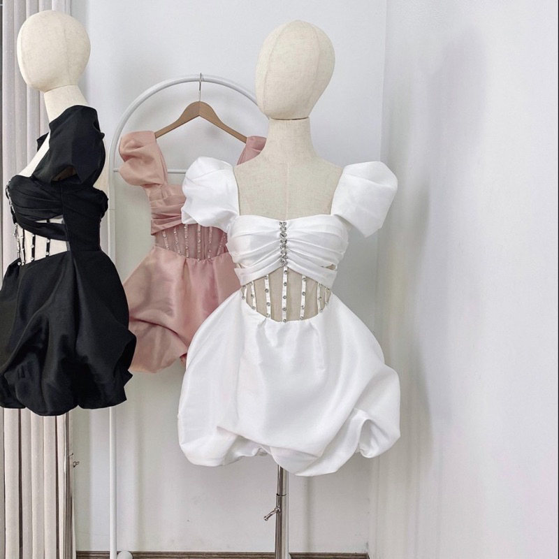 Váy tapta eo trong phối dây đá