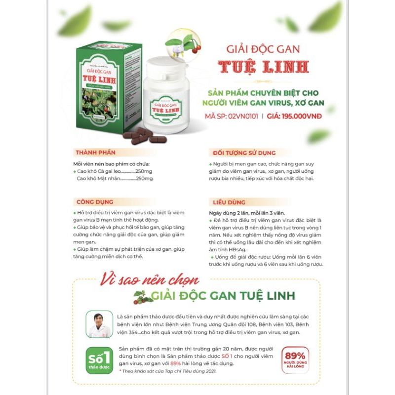GIẢI ĐỘC GAN TUỆ LINH