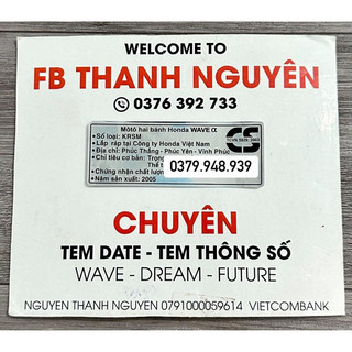 Tem thông số năm sản xuất wave alpha 2005