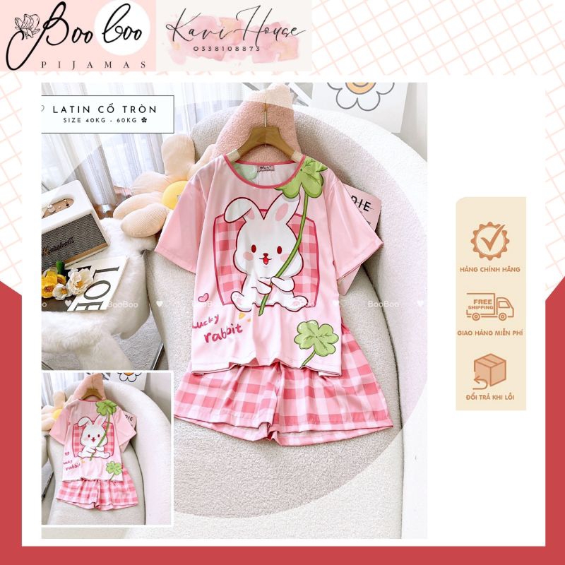 Đồ Mặc Nhà Pyjama BOO BOO Lụa Latin Hàng Thiết Kế Cao Cấp