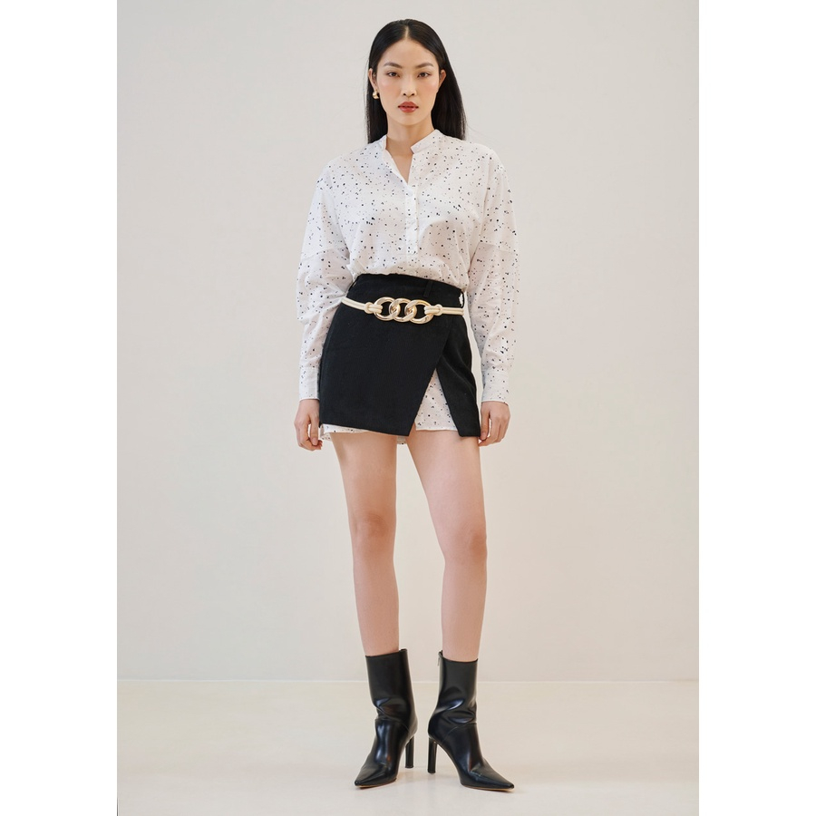 Chân váy mini Callie Skirt SAMPLE LONDON, chất nhung đắp tà, phù hợp đi tiệc, đi làm, đi chơi
