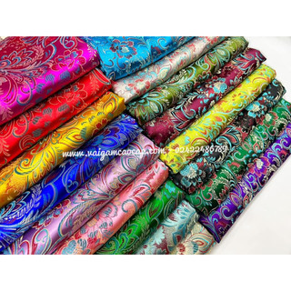 Vải Gấm Hoa Phù Dung - khổ 1,1m