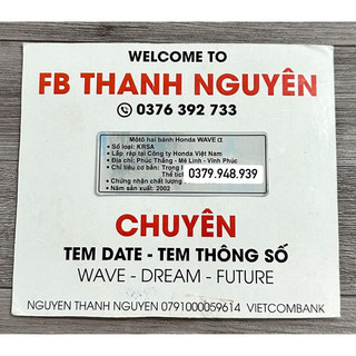 Tem thông số dán gấp wave alpha 2002 ( chuẩn zin )