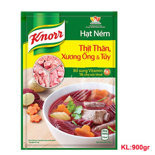 Hạt nêm knorr thịt thăn. xương ống & tủy bổ sung vitamin a 900g