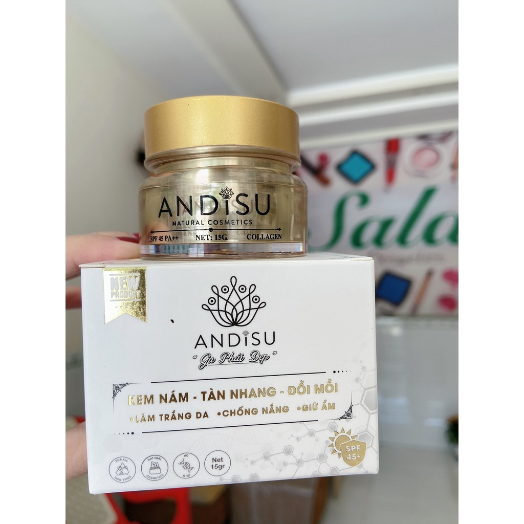 Kem nám, tàn nhang trắng da, chống nắng ANDISU 15G, 25G